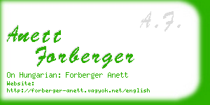 anett forberger business card